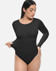 Essential Seamless Long Sleeve Shaping Bodysuit - Black