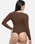 Essential Seamless Long Sleeve Shaping Bodysuit - Brown