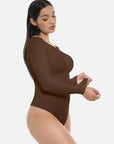 Essential Seamless Long Sleeve Shaping Bodysuit - Brown