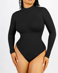 Long Sleeve Turtle Neck Bodysuit - Black
