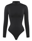 Long Sleeve Turtle Neck Bodysuit - Black