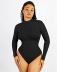 Long Sleeve Turtle Neck Bodysuit - Black