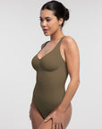 SculptCurve Thong Bodysuit - Brown