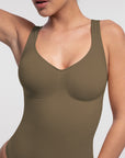 SculptCurve Thong Bodysuit - Brown