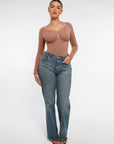 SculptCurve Long Sleeve Thong Bodysuit - Light Brown