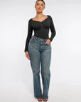 SculptCurve Long Sleeve Thong Bodysuit
- Black