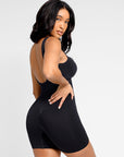 Racer Open Back Short Jumpsuit - Black