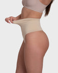 Tummy Control Shaping Thong Panties - Nude