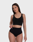 Tummy Control Shaping Thong Panties - Black