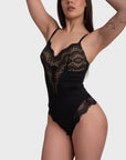 Mariella Lace Shaping Bodysuit - Black