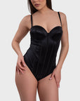 Amelia Corset Bodysuit - Black