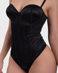 Amelia Corset Bodysuit - Black
