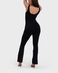 All Day Sculpting Flare Jumpsuit - Black