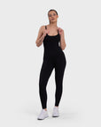 Ribbed Sculpting Jumpsuit - Black