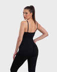 Ribbed Sculpting Jumpsuit - Black