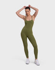 Ribbed Sculpting Jumpsuit - Olive