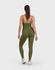 Ribbed Sculpting Jumpsuit - Olive