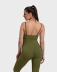 Ribbed Sculpting Jumpsuit - Olive