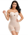 Detachable Straps Zip Up Slimming Body Shaper - Nude