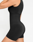 Square Neck Short Sculpting Jumpsuit - Black