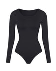 Essential Seamless Long Sleeve Shaping Bodysuit - Black