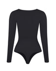 Essential Seamless Long Sleeve Shaping Bodysuit - Black