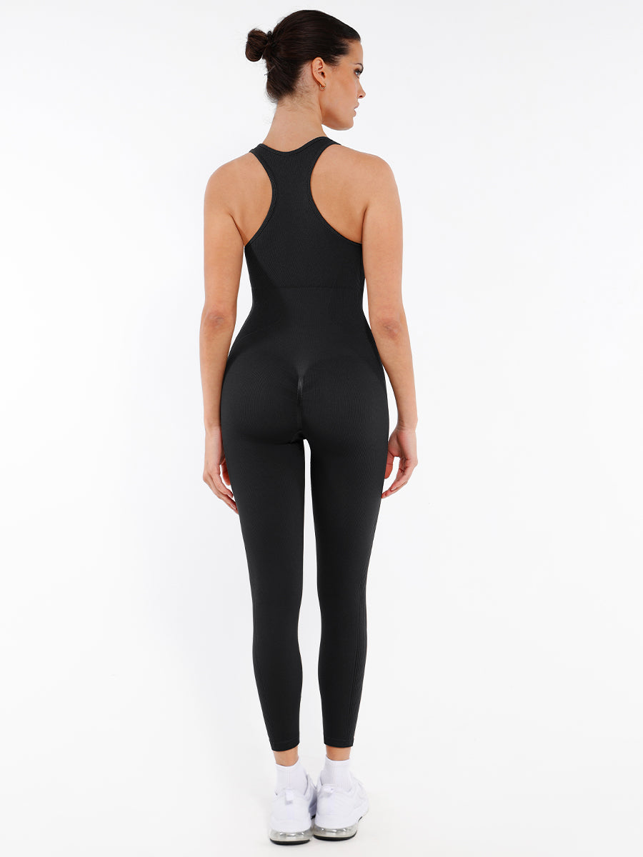 SculptZip Active Jumpsuit - Black