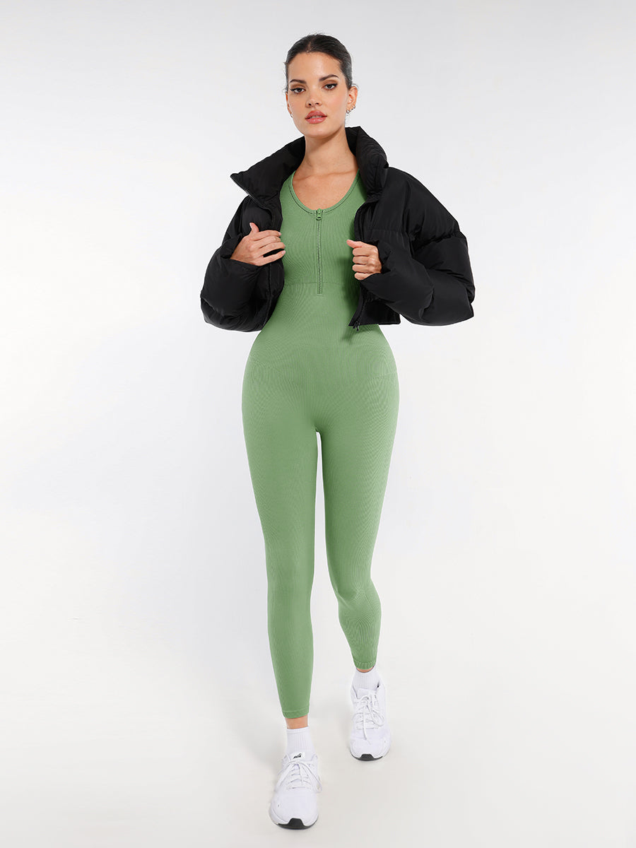 SculptZip Active Jumpsuit - Green