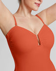 Silhouette One-Piece Swimsuit - Red