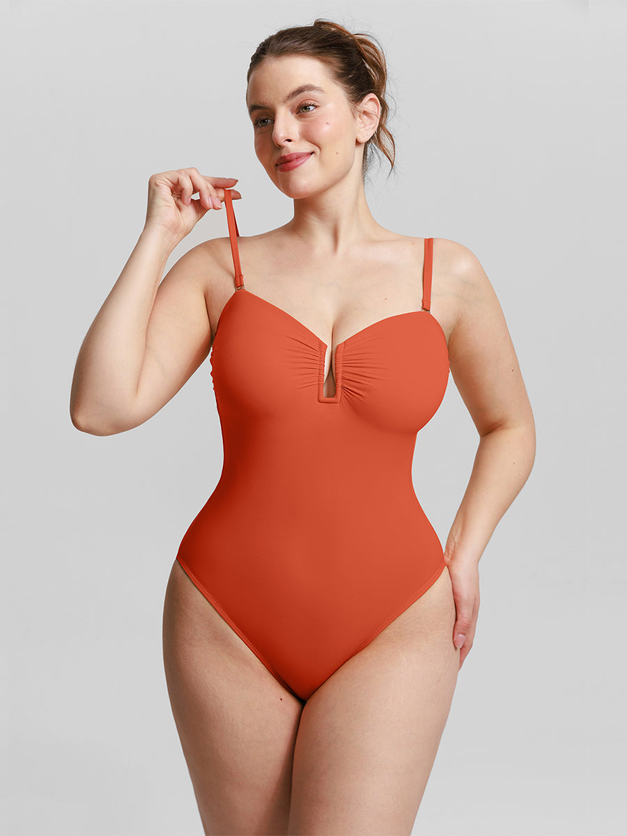 Silhouette One-Piece Swimsuit - Red