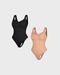 2pcs | SculptCurve Thong Bodysuit - Black and Nude