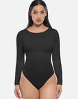 Essential Seamless Long Sleeve Shaping Bodysuit - Black