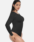 Essential Seamless Long Sleeve Shaping Bodysuit - Black