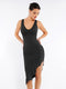 ElegantCurve Midi Dress - Black