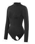 Long Sleeve Turtle Neck Bodysuit - Black