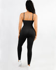 Ribbed Sculpting Jumpsuit - Black