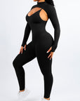 Two Piece Ribbed Sculpting Jumpsuit - Black