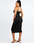 Ribbed Sculpting Midi Dress - Black