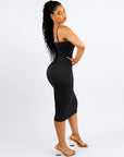 Ribbed Sculpting Midi Dress - Black