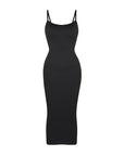 Ribbed Sculpting Midi Dress - Black