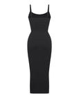 Ribbed Sculpting Midi Dress - Black