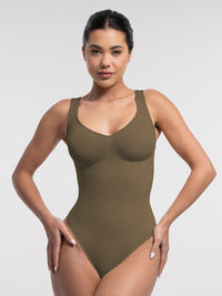SculptCurve Thong Bodysuit - Brown
