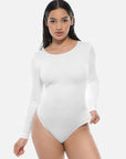 Essential Seamless Long Sleeve Shaping Bodysuit - White