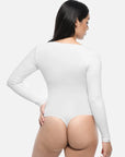 Essential Seamless Long Sleeve Shaping Bodysuit - White