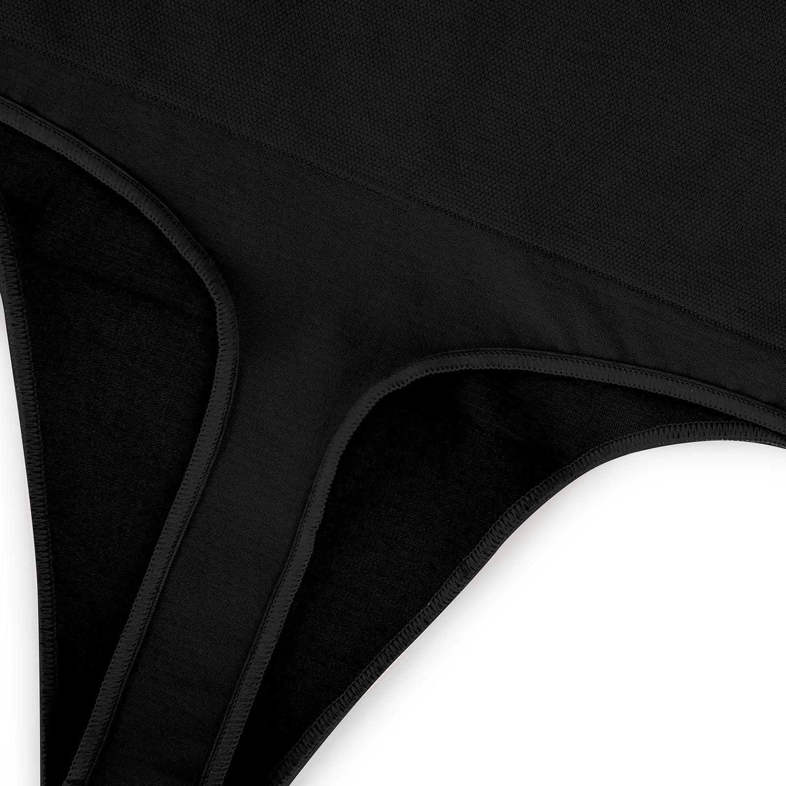 Tummy Control Shaping Thong Panties - Black