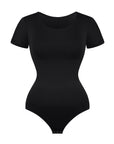 Essential Short Sleeve Thong Shaping Bodysuit - Black
